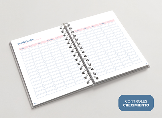 Hojas internas de control de crecimiento del cuaderno pediatrico