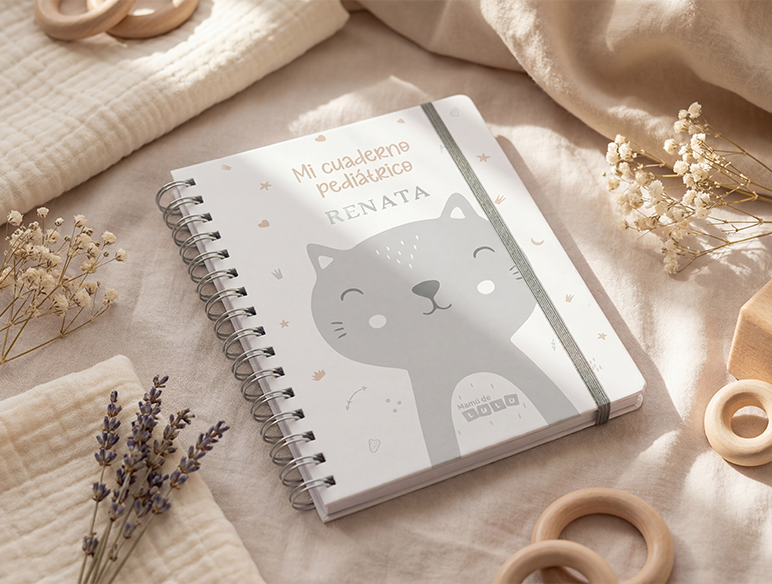 Cuaderno pediátrico personalizado con nombre del bebé